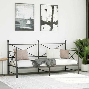 Ausziehbares Tagesbett Schwarz 80x200 cm