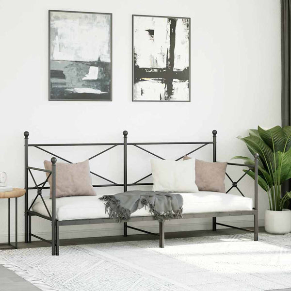 Ausziehbares Tagesbett Schwarz 80x200 cm