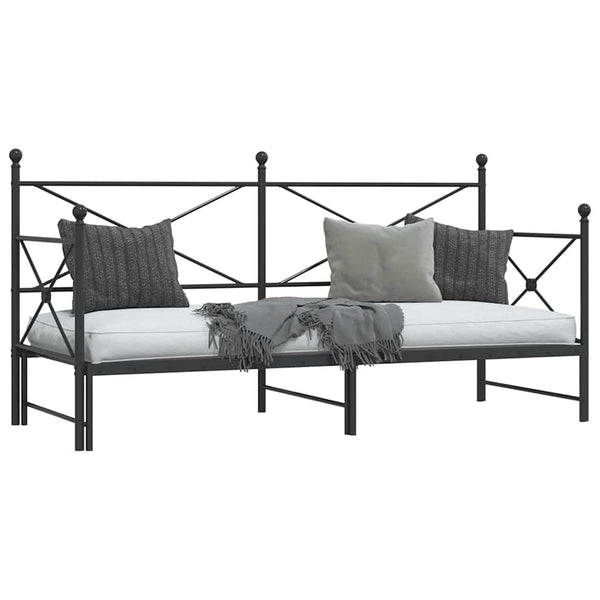 Ausziehbares Tagesbett Schwarz 80x200 cm