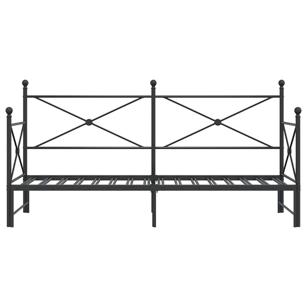 Ausziehbares Tagesbett Schwarz 80x200 cm