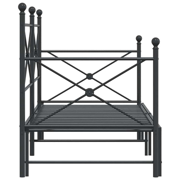 Ausziehbares Tagesbett Schwarz 80x200 cm