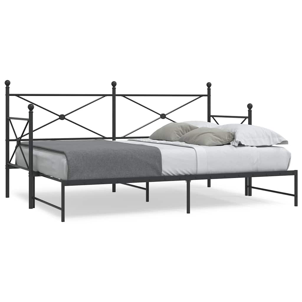 Ausziehbares Tagesbett Schwarz 80x200 cm