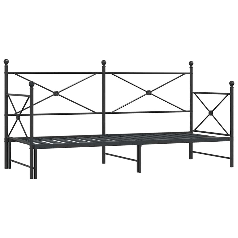 Ausziehbares Tagesbett Schwarz 90x190 cm