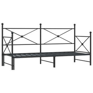 Ausziehbares Tagesbett Schwarz 90x190 cm