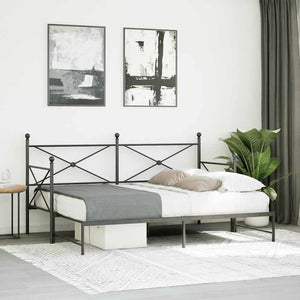 Ausziehbares Tagesbett Schwarz 90x190 cm