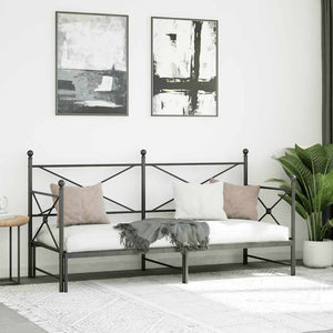 Ausziehbares Tagesbett Schwarz 90x190 cm