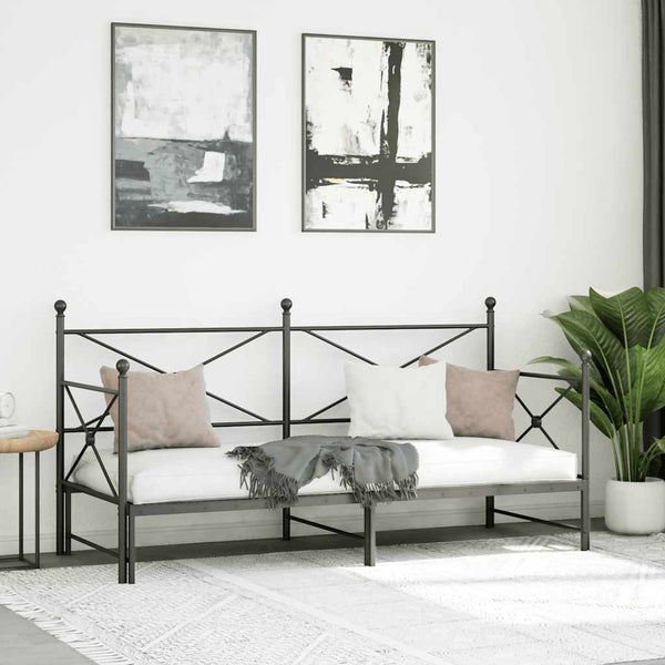 Ausziehbares Tagesbett Schwarz 90x190 cm