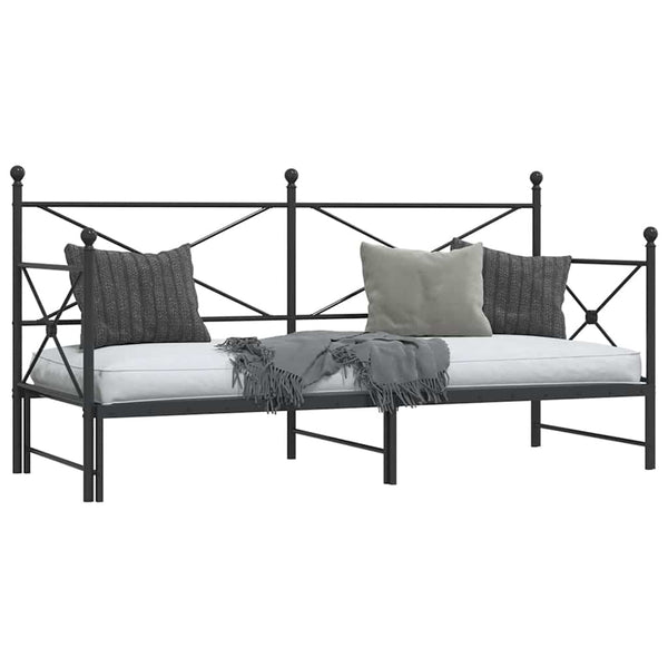 Ausziehbares Tagesbett Schwarz 90x190 cm