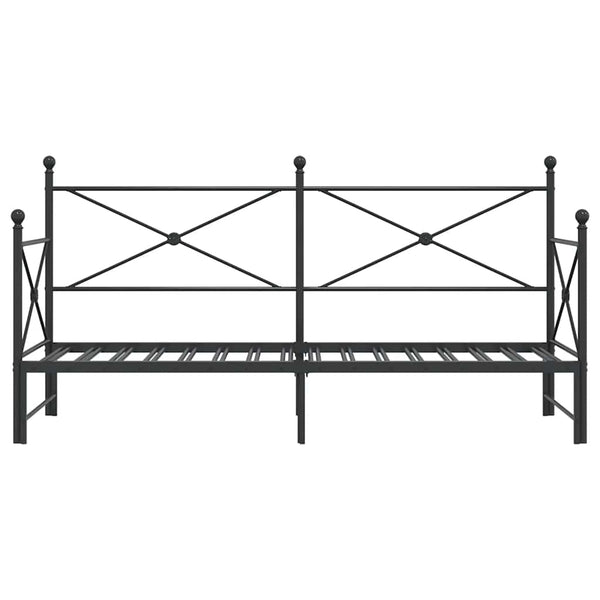 Ausziehbares Tagesbett Schwarz 90x190 cm
