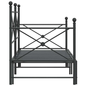 Ausziehbares Tagesbett Schwarz 90x190 cm