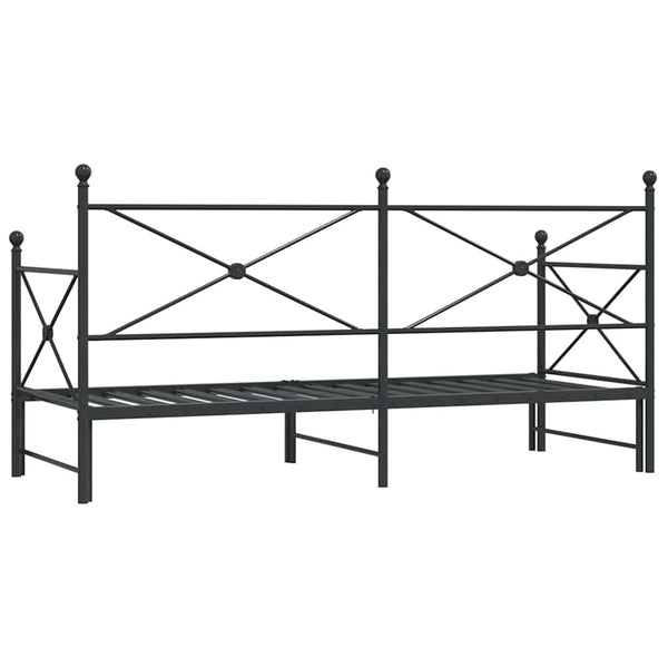 Ausziehbares Tagesbett Schwarz 90x190 cm