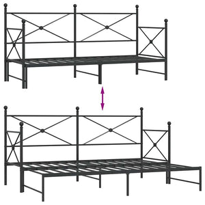 Ausziehbares Tagesbett Schwarz 90x190 cm