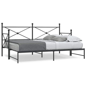 Ausziehbares Tagesbett Schwarz 90x190 cm