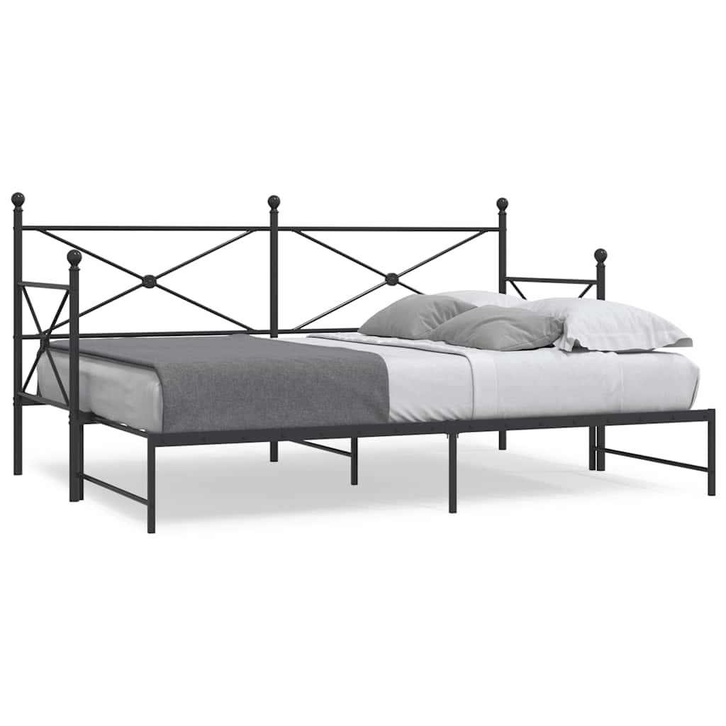 Ausziehbares Tagesbett Schwarz 90x190 cm