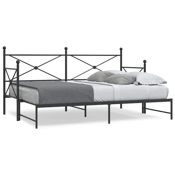 Ausziehbares Tagesbett Schwarz 90x190 cm