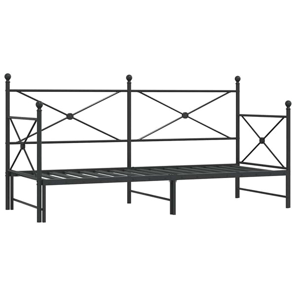 Ausziehbares Tagesbett Schwarz 90x200 cm