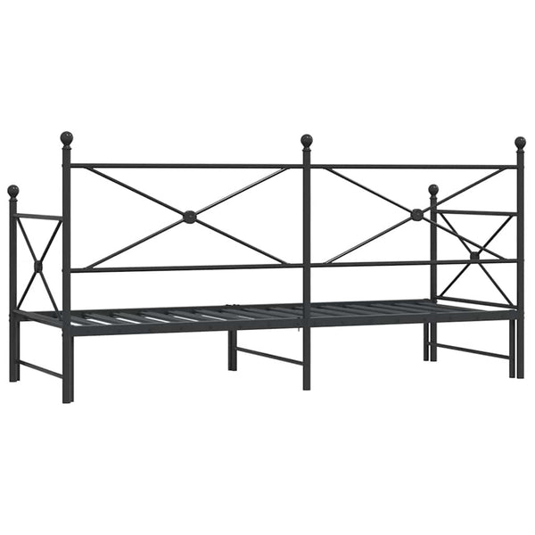 Ausziehbares Tagesbett Schwarz 90x200 cm