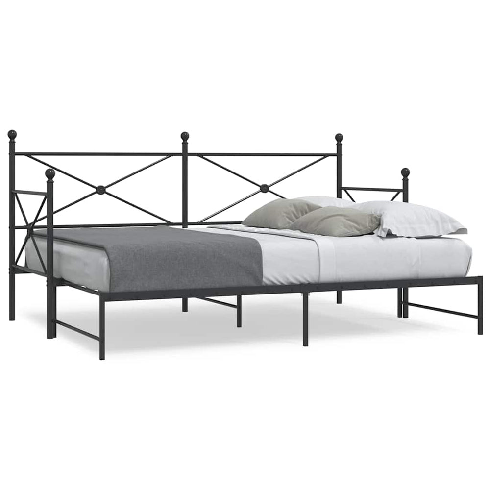 Ausziehbares Tagesbett Schwarz 90x200 cm