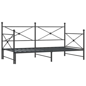 Ausziehbares Tagesbett 100x200 cm Schwarz