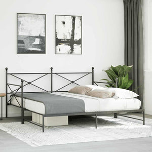 Ausziehbares Tagesbett 100x200 cm Schwarz