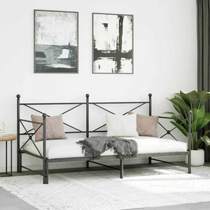 Ausziehbares Tagesbett 100x200 cm Schwarz