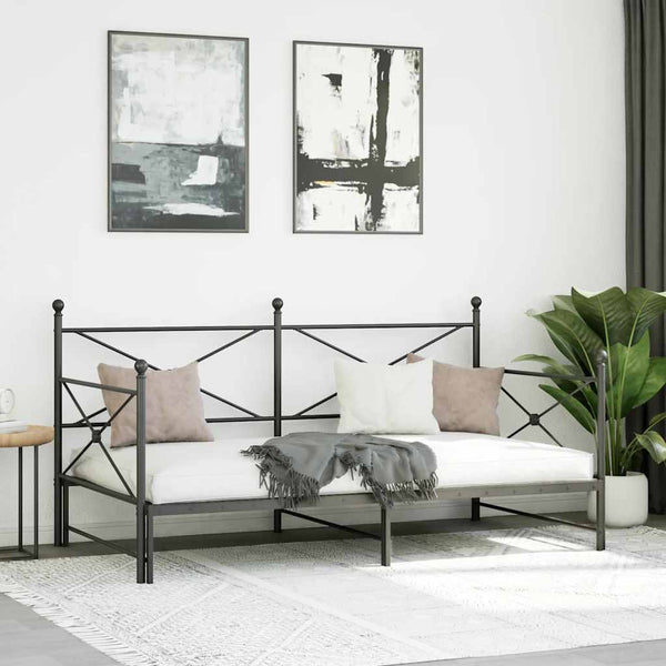 Ausziehbares Tagesbett 100x200 cm Schwarz