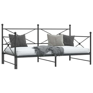Ausziehbares Tagesbett 100x200 cm Schwarz