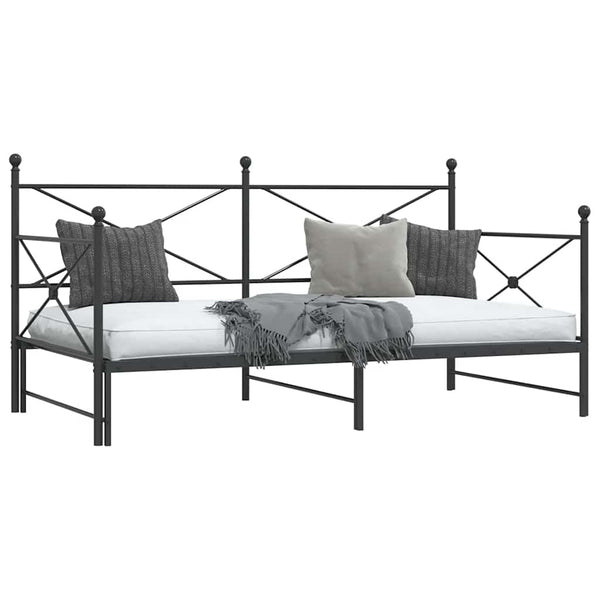 Ausziehbares Tagesbett 100x200 cm Schwarz