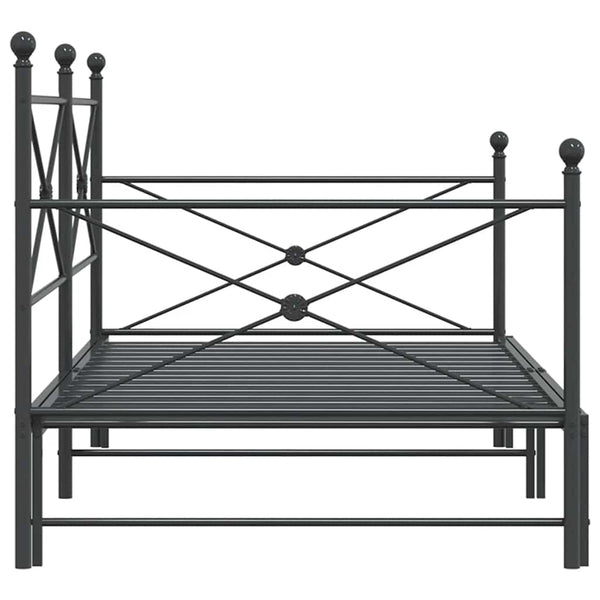 Ausziehbares Tagesbett 100x200 cm Schwarz