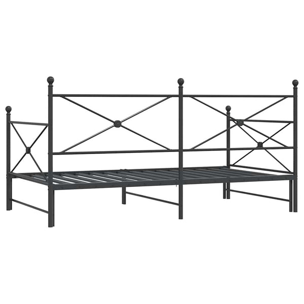 Ausziehbares Tagesbett 100x200 cm Schwarz