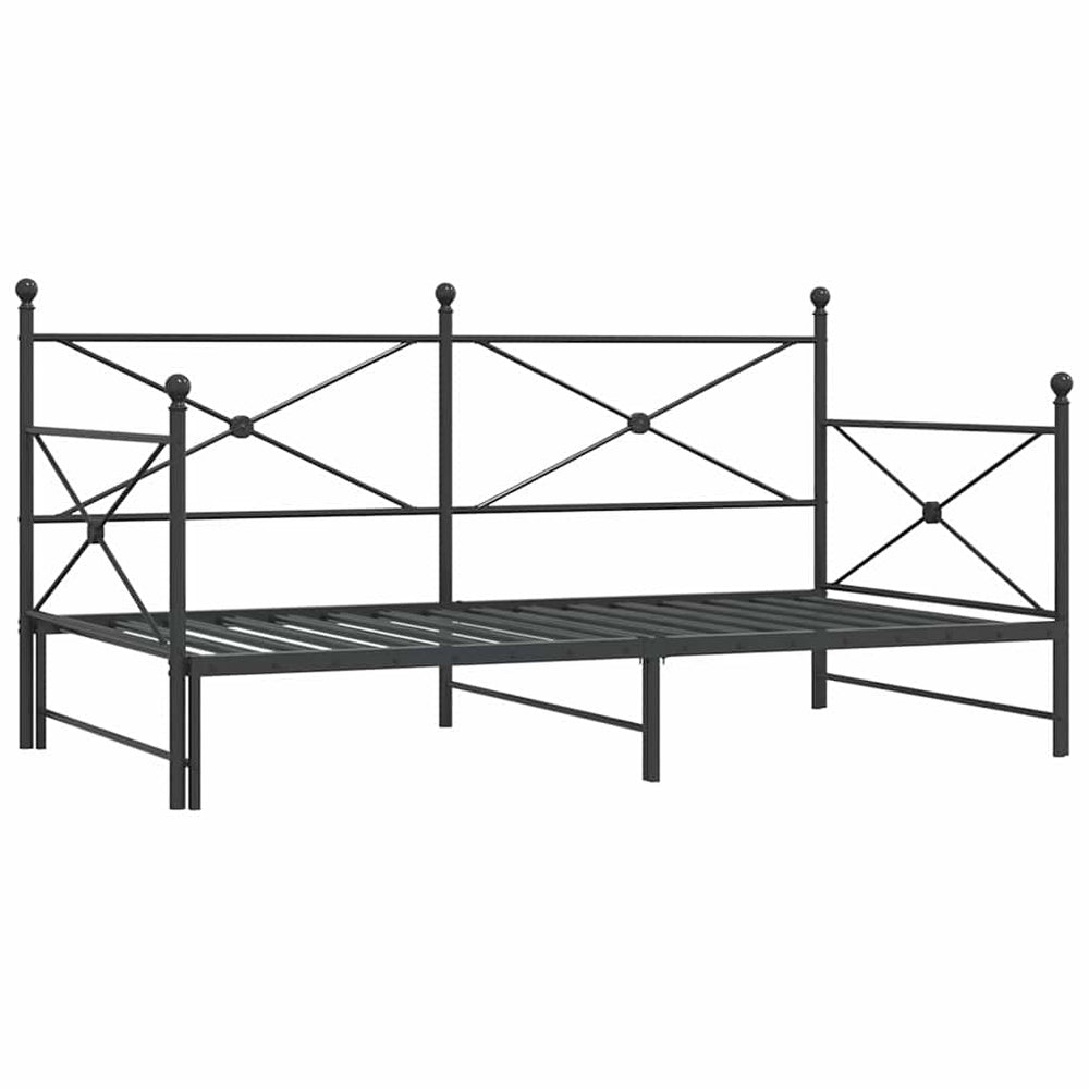 Ausziehbares Tagesbett Schwarz 107x203 cm