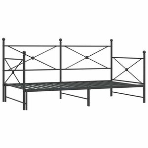 Ausziehbares Tagesbett Schwarz 107x203 cm
