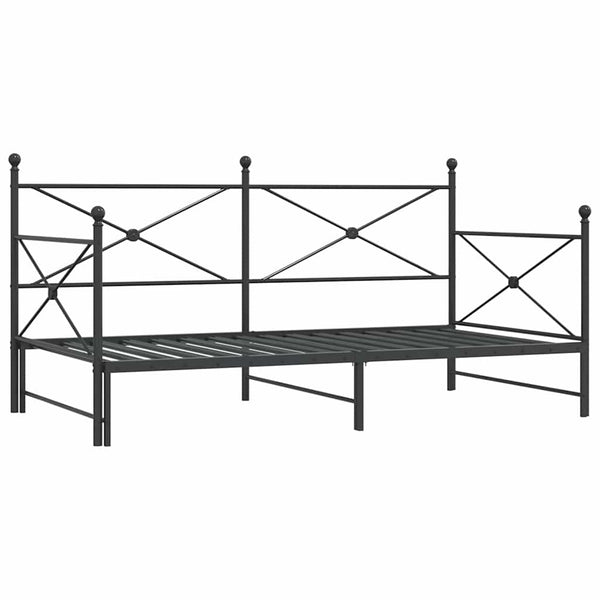 Ausziehbares Tagesbett Schwarz 107x203 cm