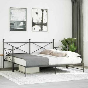 Ausziehbares Tagesbett Schwarz 107x203 cm