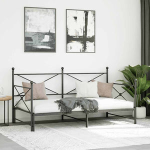 Ausziehbares Tagesbett Schwarz 107x203 cm