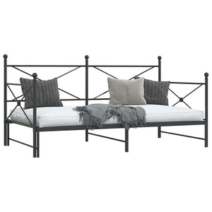 Ausziehbares Tagesbett Schwarz 107x203 cm