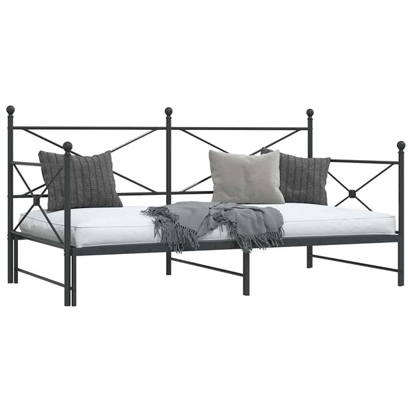 Ausziehbares Tagesbett Schwarz 107x203 cm