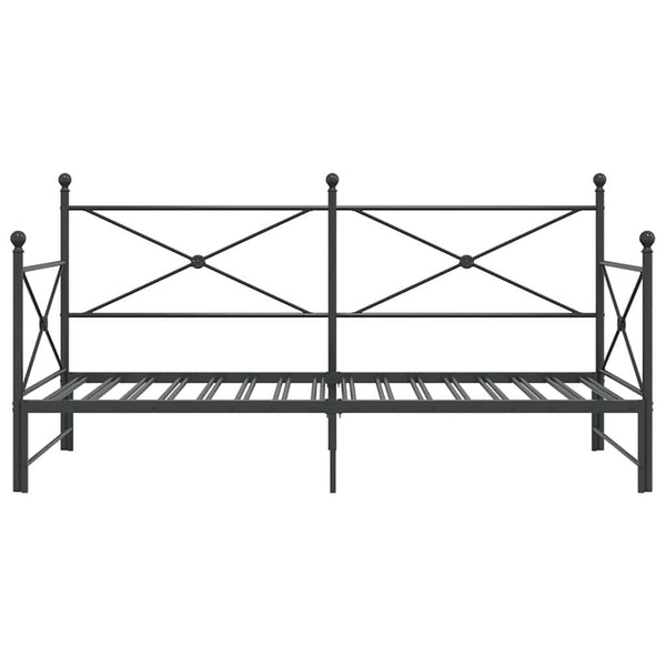 Ausziehbares Tagesbett Schwarz 107x203 cm