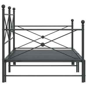 Ausziehbares Tagesbett Schwarz 107x203 cm