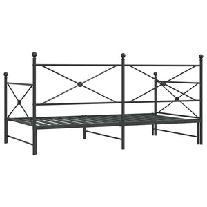 Ausziehbares Tagesbett Schwarz 107x203 cm