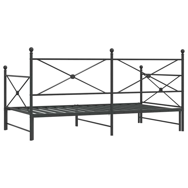 Ausziehbares Tagesbett Schwarz 107x203 cm