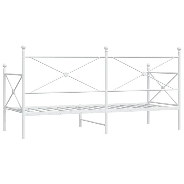 Tagesbett Weiß 90x190 cm Stahl