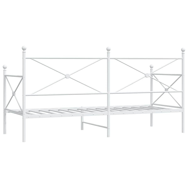 Tagesbett Weiß 90x200 cm Stahl