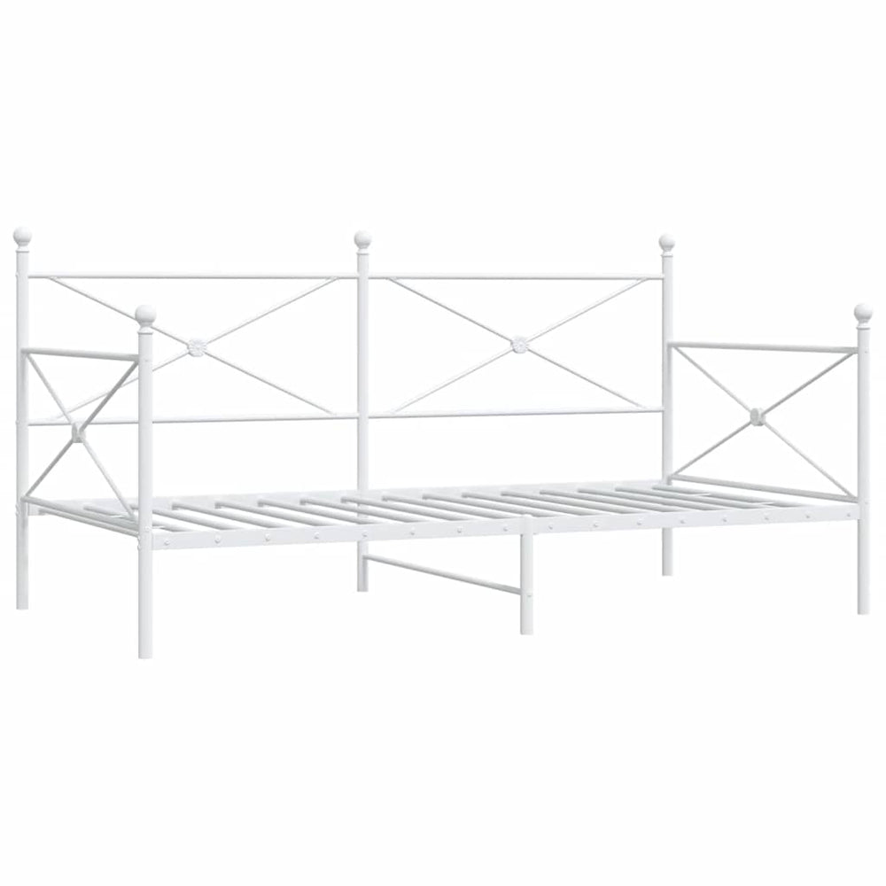 Tagesbett Weiß 100x190 cm Stahl
