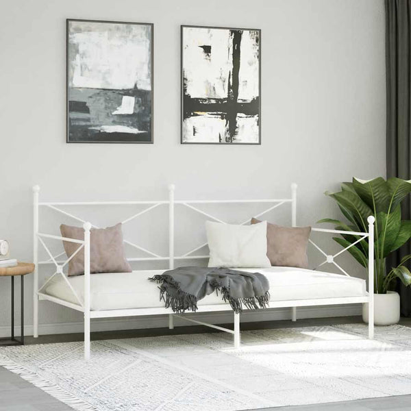 Tagesbett Weiß 100x190 cm Stahl