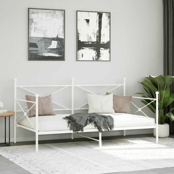 Tagesbett Weiß 100x200 cm Stahl