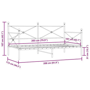 Weißes Tagesbett 107x203 cm ohne Matratze