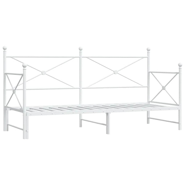 Ausziehbares Tagesbett 75x190 cm Weiß