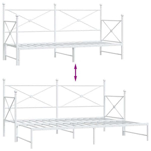Ausziehbares Tagesbett 75x190 cm Weiß