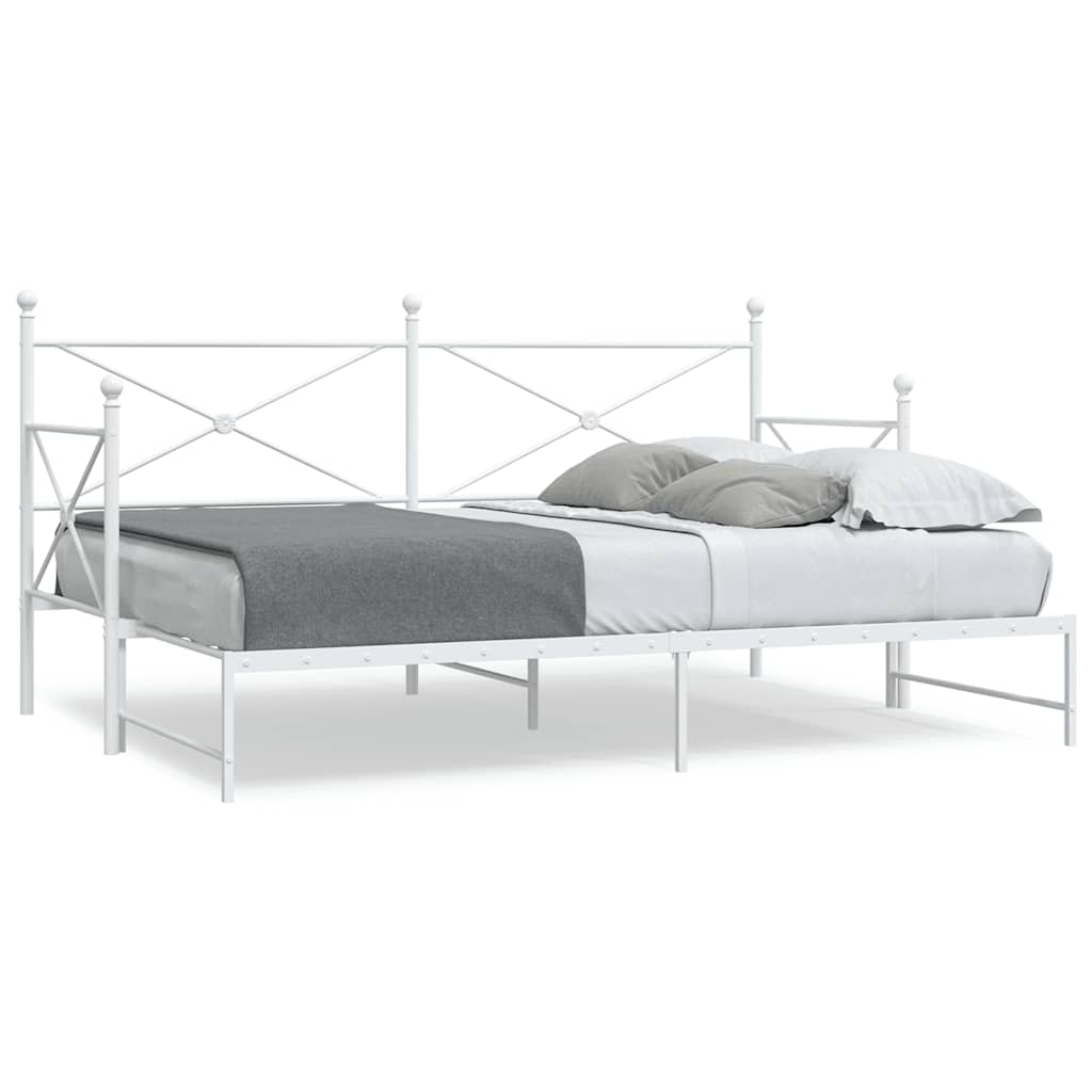 Ausziehbares Tagesbett 80x200 cm Weiß